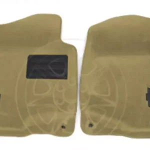 2001 - 2014 Chevrolet Front Carpeted Floor Mats In Cashmere With Bowtie Logo 19159908