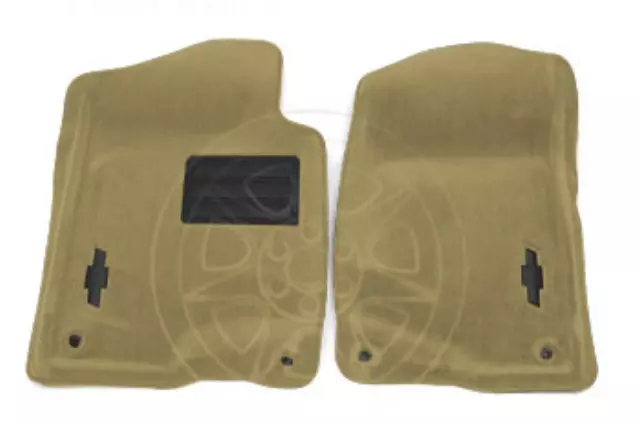 2001 - 2014 Chevrolet Front Carpeted Floor Mats In Cashmere With Bowtie Logo 19159908
