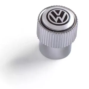 2004 - 2026 Volkswagen Valve Stem Caps - Black On Silver 000-071-215-J